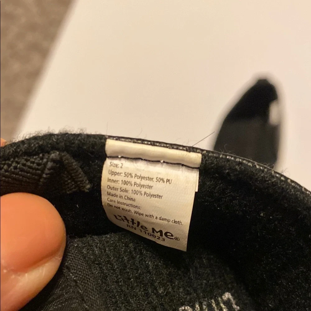 Little Me Black Slip-On Infant Shoes Size 1